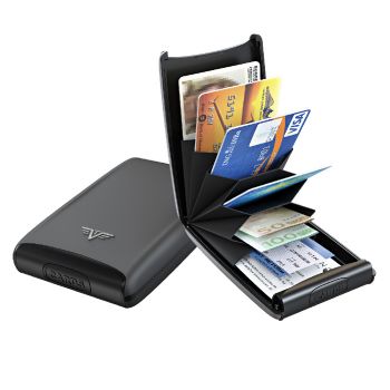 CREDIT CARD CASE FAN TAUPE ROCK